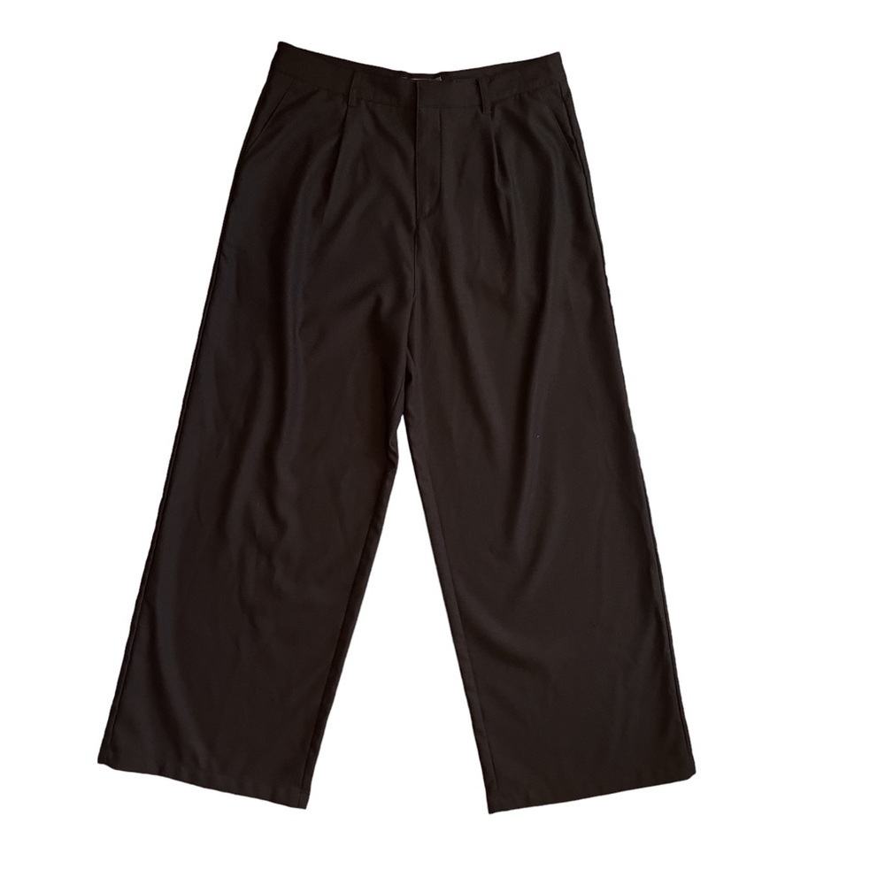 ModCloth Black Wide Leg Pleated Trouser Pants Women’s 12